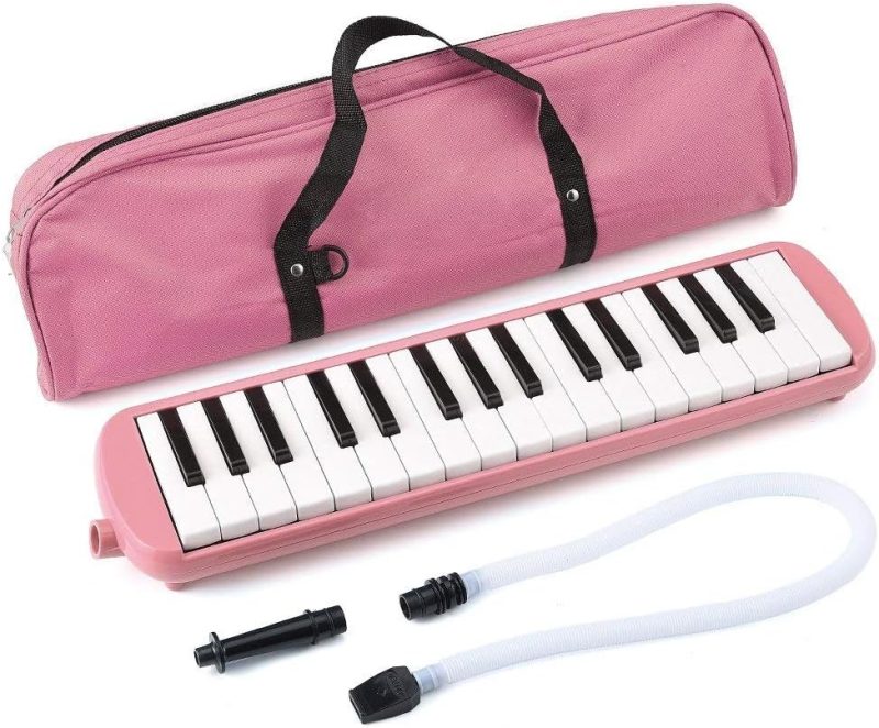 Hebikuo KFQ37-C-BK 37-Key Melodica with Soft Case – PINK