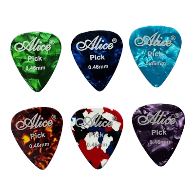 Alice AP-A(046) Colorful Celluloid Pick (0.46mm, Standard Heart Shape)