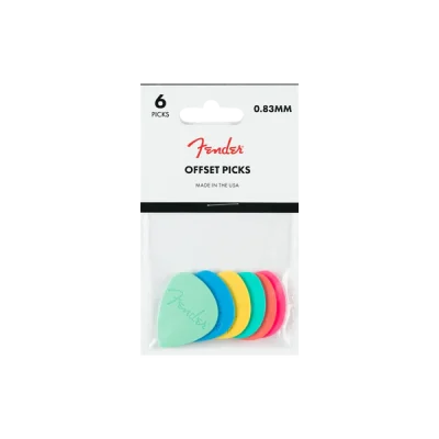 Fender 1989999104 Offset Polycarbonate Picks, Multi-Color (6)