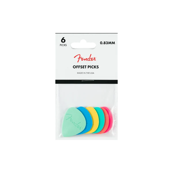 Fender 1989999104 Offset Polycarbonate Picks, Multi-Color (6)