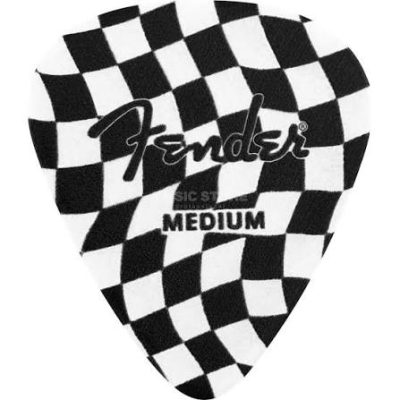Fender 351 Shape Graphic Celluloid Guitar Picks, Thin, Checkerboard, 12-Pack